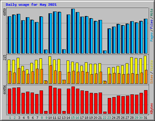 Daily usage for May 2021