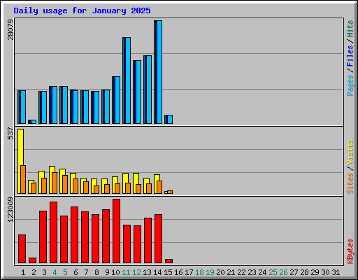 Daily usage for January 2025