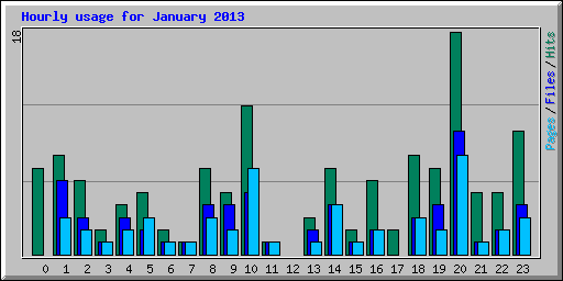 Hourly usage for January 2013