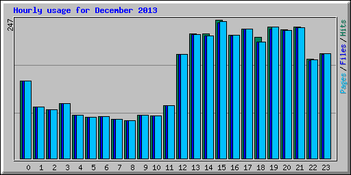 Hourly usage for December 2013