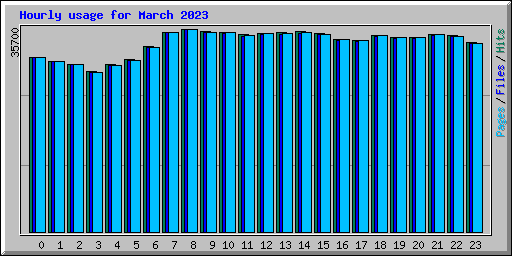 Hourly usage for March 2023