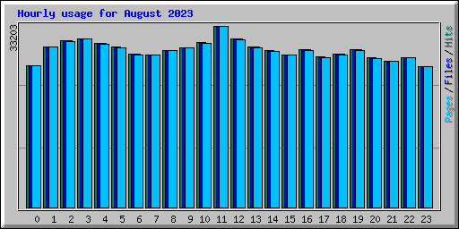 Hourly usage for August 2023